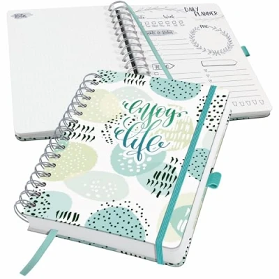 Image of SIGEL JP201 Jolie Daily diary undated Mint Inspiration 120 g/m² 16,8 x 21,5 cm hardcover 240 pages White, mint, Grey