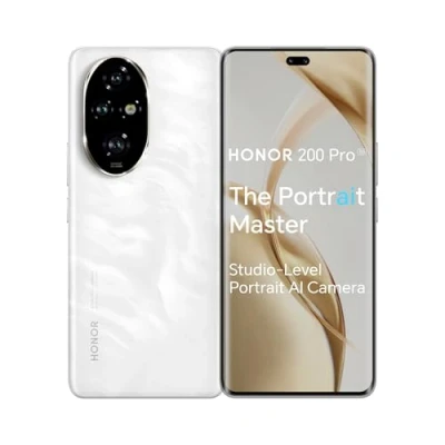 Image of HONOR 200 Pro Smartphone, 5G Mobile Phone, 6.78 inch, 5200 mAh 100W fast charging, Triple 50MP Studio level Portrait Camera, ultra thin 8.2mm, eye protection screen, Full scenario NFC, Moonlight White