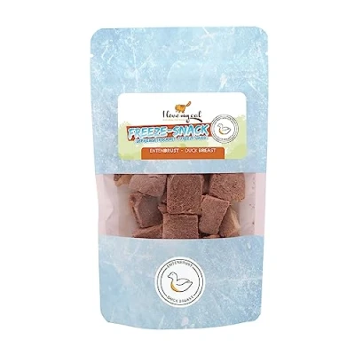 Image of I Love My Cat Grain Free Freeze Snack for Cats 100% Duck Breast 25g. High Protein, Low Carb Treats Aged Six Months and Older. Perfect with Sensitive Stomachs.