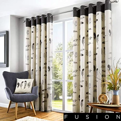Image of Fusion Idaho Curtains, 229 x 183cm, Charcoal Grey