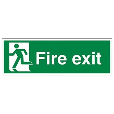 Image of Fire Exit Final Man Left 300 X 100mm Restickable Safety Sign