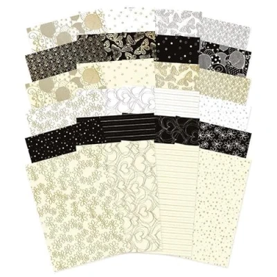 Image of Hunkydory Crafts Stickables A5 Self Adhesive Foiled Paper Pack Essential Colours