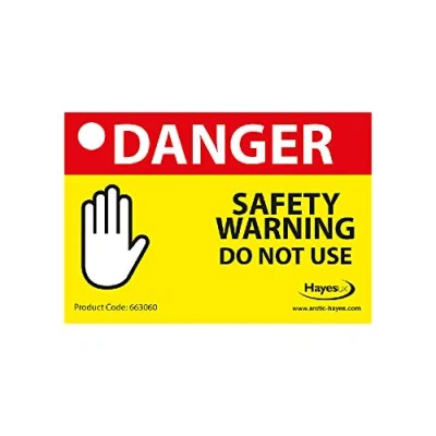 Image of Arctic Hayes 663060 Danger Safety Warning Do Not Use 10 Labels, 82 mm Length x 57 Width