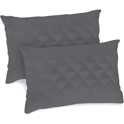 Image of GC GAVENO CAVAILIA Luxury Quilted Pillow Protector Breathable Anti Allergy Charcoal Bed Cover 50x75 Cm