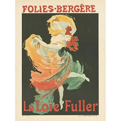 Image of Cheret Folies bergere Loie Fuller Dancer Advert Unframed Wall Art Print Poster Home Decor Premium
