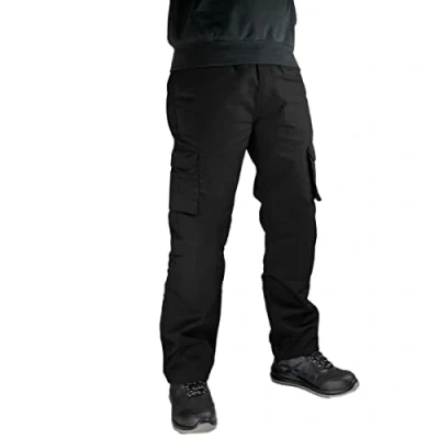 Image of DURUS WORKWEAR Multi Functional and Hardwearing Cargo Pocket Work Trousers with YKK Zip Black
