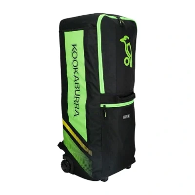 Image of Kookaburra wd4000 Wheelie Duffle Cricket Bag Black/Neon Green