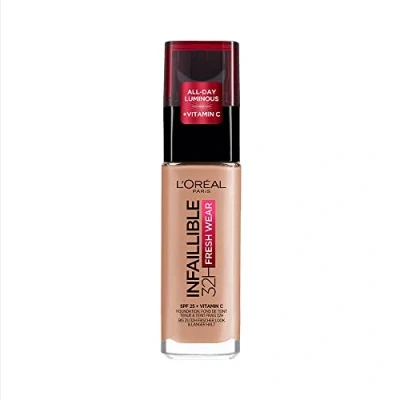Image of L&#039;Oréal Paris Liquid Foundation, Full Coverage, Lasting Wear, With Vitamin C and SPF 25, Infallible 32H Fresh 160 Rose Linen