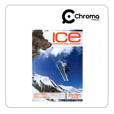 Image of ICE A4 180GSM GLOSS GLOSSY INKJET PHOTO PAPER 25 SHEETS