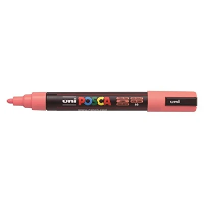 Image of Uni ball MP198028000 Mitsubishi Pc 5m Posca Marker Coral Pink