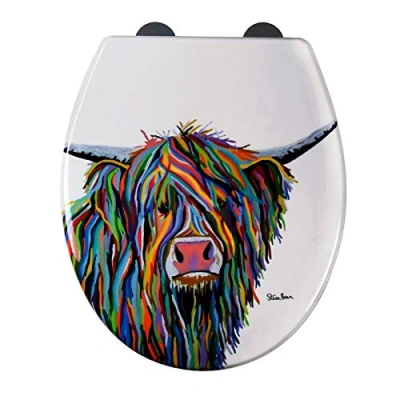 Image of Croydex Art by Steven Brown Flexi Fix Durable Toilet Seat Soft Close Rust Free (Angus McCoo)