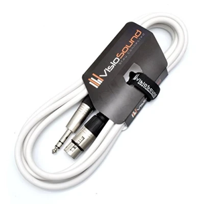 Image of VisioSound Female XLR to 6.35mm Stereo TRS Jack Lead/Balanced Signal/Audio Patch Cable