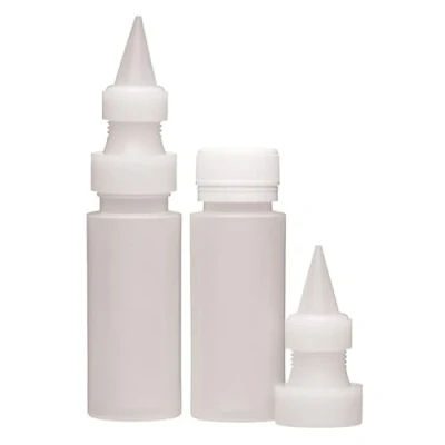 Image of KitchenCraft Sweetly Does It Squeeze Bottle Icing Bags and Nozzles, Plastic, 70 ml, Set of 2, White, Large