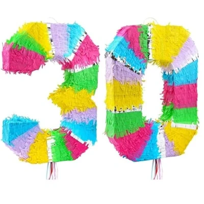 Image of Playflip Pinata Number 30 Colourful Pastel 30th Birthday