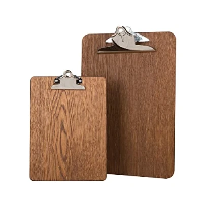 Image of Chalkboards UK Premium Clip Board, Wood, Dark Oak, 34 x 24 0.4 cm