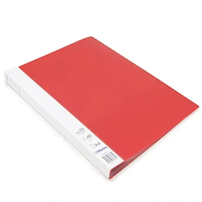 Image of Waytex 931331R Document Protector A4 40 Pockets Premium Polypropylene Opaque Identifiable 20 Transparent Red