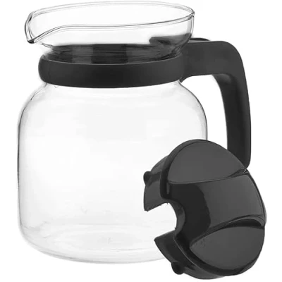 Image of MGE Microwave Jug Glass Range Coffee Carafe 1000ml, BPA Free Soft Grip with Lid Thermal Teapot 1000 mL