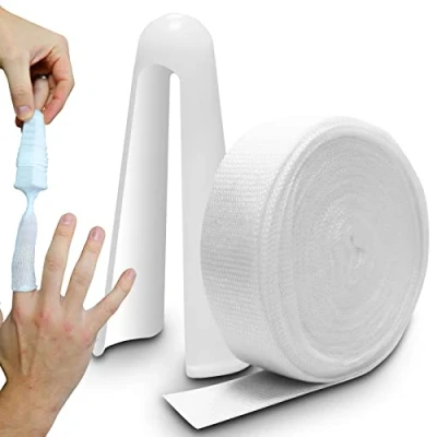 Image of RE GEN Tubular Gauze Finger Toe Digit Wound Bandage Dressing + Applicator 10m x 2.5cm Size 12 Ideal for Bulky Fingers and Toes
