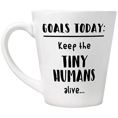 Image of Grindstore Keep The Tiny Humans Alive Latte Mug for Tea or Coffee White
