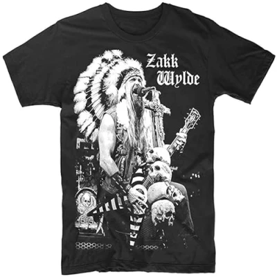 Image of Sujira Men&#039;s Zakk Wylde Punk Rock T Shirt Black Size L