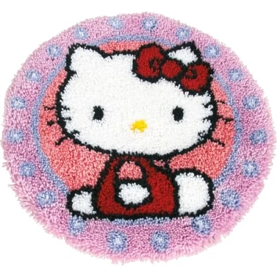 Image of Vervaco Hello Kitty Latch Hook Rug Kit, Multi Colour