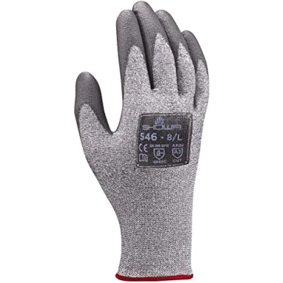Image of SHOWA 546 Cut Resistant Polyurethane Coated Work Glove Reinforced with HPPE, 1.3mm thick, Grey, L