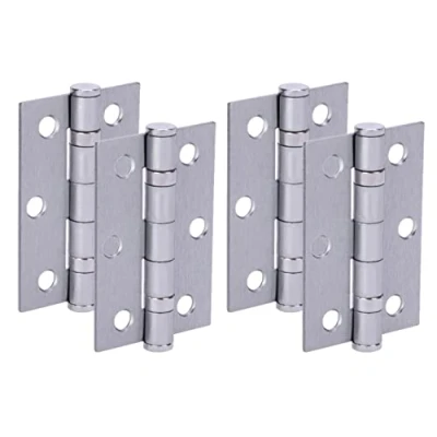 Image of HANDLEZONE® Door Hinges 2 Pairs 76mm / 3 inch Ball Bearing, with Screws Satin Chrome