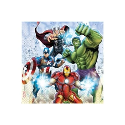 Image of Procos 93873 Marvel Avengers Infinity Stones FSC Paper Napkins (33 x 33 cm, Double Veil), 20 Pieces, Multicoloured, cm
