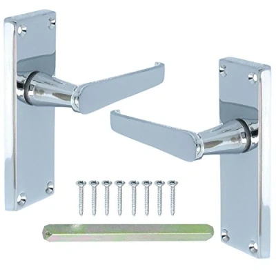 Image of Pair of Victorian Internal Straight Chrome Door Handles