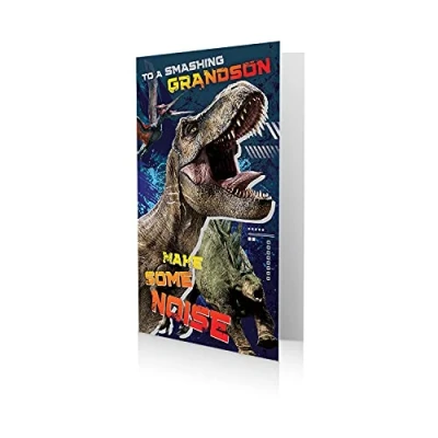Image of JURASSIC WORLD Official Grandson Birthday Card, Card for Grandson, JW012