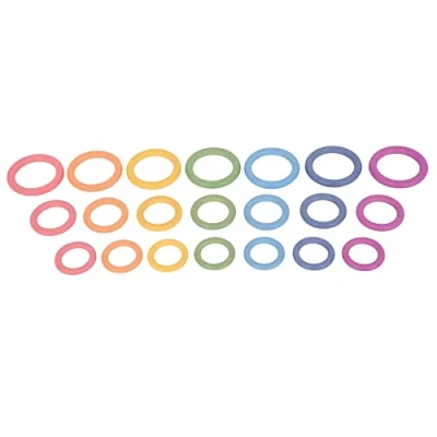 Image of TickiT 73977 Rainbow Wooden Rings Pack of 21