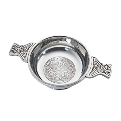 Image of Wentworth Pewter Kells Quaich Whisky Tasting Bowl Loving Cup Burns Night