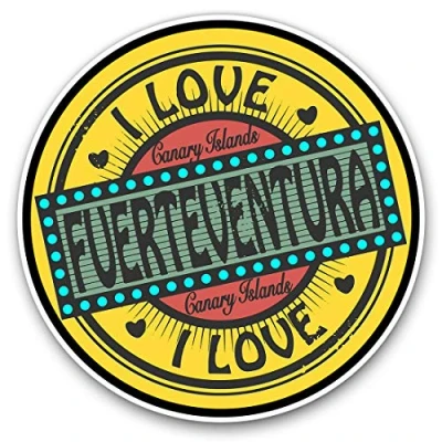 Image of Vinyl Stickers (Set of 2) 10cm Fuerteventura Canary Islands Travel Decals for Laptops,Tablets,Luggage,Scrap Booking,Fridges, 10565