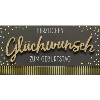 Image of Perleberg Birthday Card Lettering Surprise Congratulations 11 x 22 cm