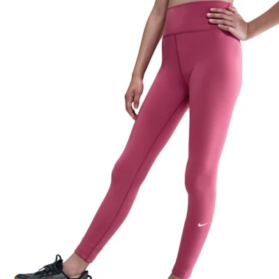 Image of Nike Performance Leggings Trousers, Women&#039;s, Size: 10 12y, Sweet beet/white