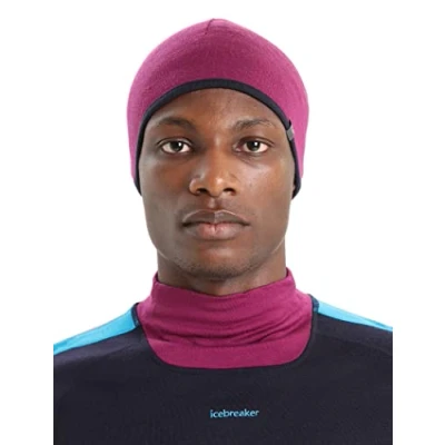 Image of Icebreaker Merino Unisex&#039;s Pocket Hat Winter Wool Beanie, Go Berry/Midnight Navy, One Size