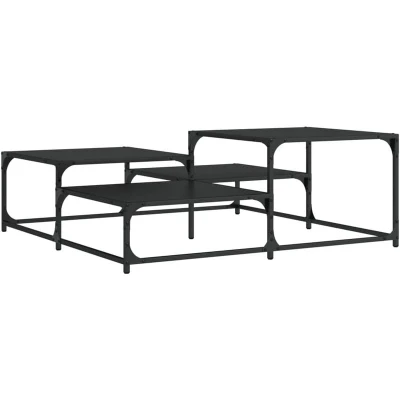 Image of vidaXL Coffee Table Black 107x107x40 cm Engineered Wood