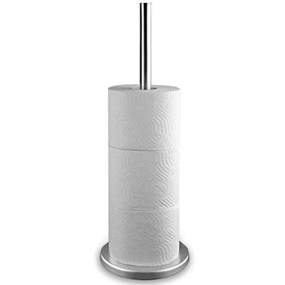 Image of Home &amp; Style Toilet Paper Roll Holder in Colour Box Standing Silver