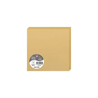 Image of Clairefontaine Ref 2158C Pollen Folded Card (Pack of 25 Sheets) 160 x 160mm Sized, 210gsm Card, Inkjet &amp; Laser Printer Compatible, Acid Free Caramel