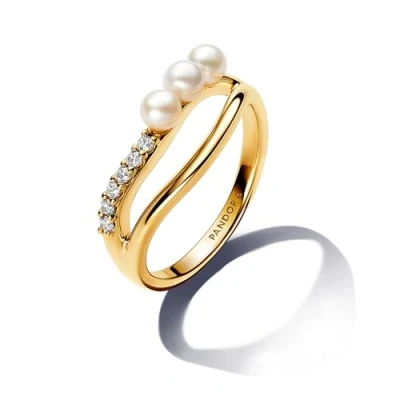 Image of Pandora Moments Engravable heart sterling silver and 14k gold plated double dangle with 0.009 ct TW GHI VS2+round brilliant cut lab grown diamond
