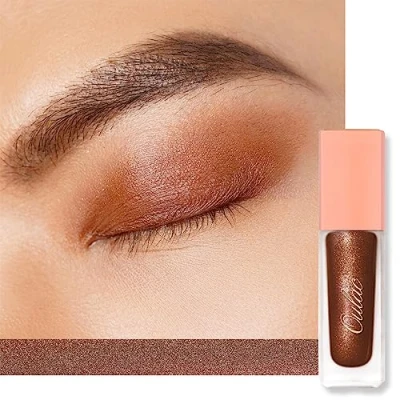Image of Oulac Liquid Eyeshadow Satin Finish Multi Use Brown &amp; Cream Bronzer Blendable Smooth Eye Make up, Crease Resistant, Non Greasy, Vegan, Cruelty Free, Bronze (SA03)
