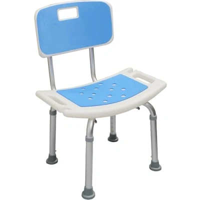 Image of Aidapt Shower Chair with Padded Seat and Back,Height Adjustable,Non Slip Ferrules,Shower Head Holder,Integral Handles,Lightweight Aluminium,Elderly,Disabled,Pregnancy,No Tools Required