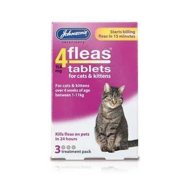 Image of Pet Essentials Johnsons 4Fleas Tablets for Cats and Kittens [E93510] [Neoteric Edition]