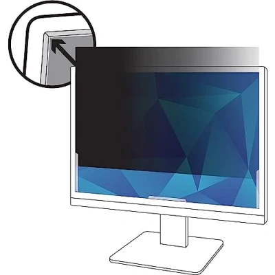 Image of 3M privacy Filter for 24 inch widescreen LCD monitor. Black anti glare screen. Protect data from visual hacking.