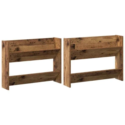 Image of vidaXL Wall Shoe Cabinet with Shelf mounted Other Storage 2 pcs Old wood Engineered