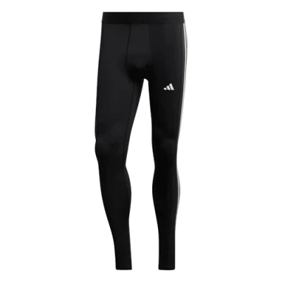 Image of adidas Men&#039;s Techfit 3 Stripes Training Long Tights, Black, XS