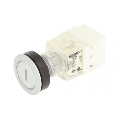 Image of Schlegel 23.000.228 Push Button Silver Coloured, Clear Cap, Identification Plate I, Contact Sensor 1 Opener, Screw Connection