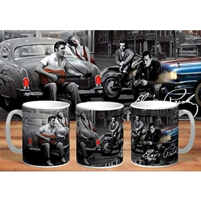 Image of Mugtime (TM) Elvis Presley James Dean Marilyn Monroe Cars Motorbike Modern Design Inspired Ceramic Coffee Tea Mug Cup 11oz 330ml