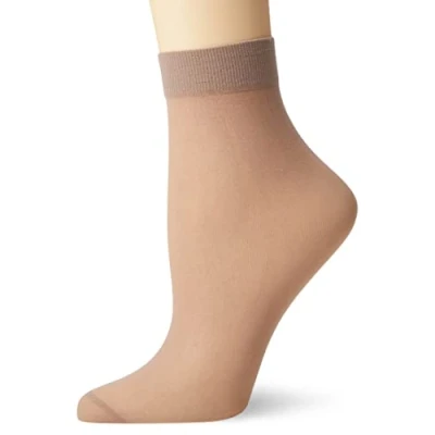 Image of Nur Die Women&#039;s Söckchen 30 Den Semi blickdichte Transparente Nylon Socken mit Komfortbund Unsichtbar Matte Optik Socks, Pearl, Einheitsgröße Große Größen