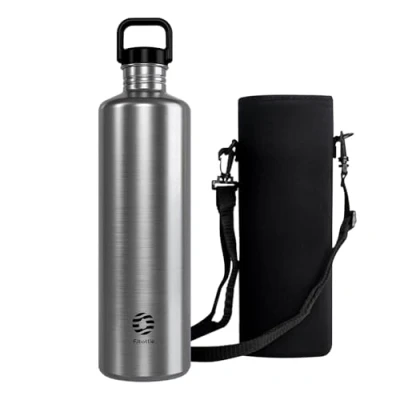 Image of Healter 2L Stainless Steel Water Bottle 2 Litre Single Wall Uninsulated Canteen Eco Friendly Reusable Plastic Free and Leakproof Metal 2000ml Bottle, Sliver